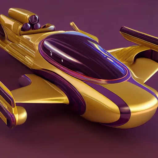 Image similar to retrofuturistic jet car, 3 d render, octane, ray tracing, ultra high resolution, ultra detailed, photorealistic, 8 k