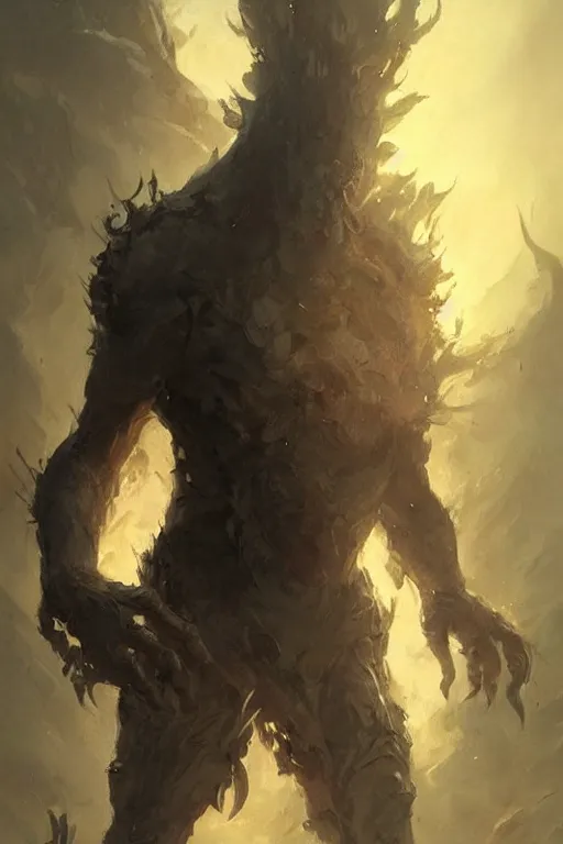 Image similar to a man with many arms, hand instead of a face, human hands, sinister, fantasy boss battle, character art by Greg Rutkowski