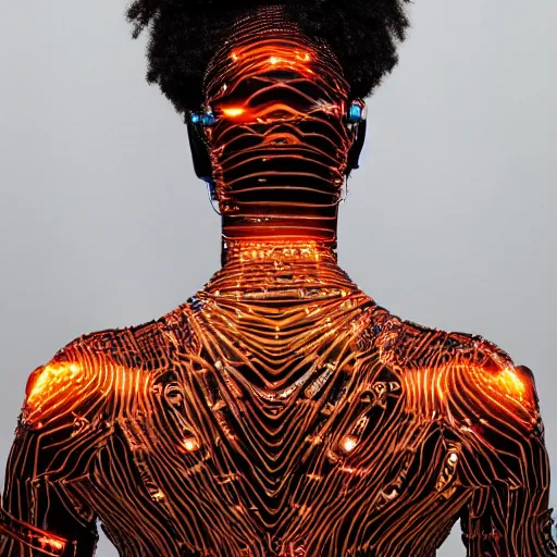 Prompt: love, diverse skin cybersuits, from behind, connection rituals, wide wide angle, vivid, elaborate, highly detailed, beautiful lighting