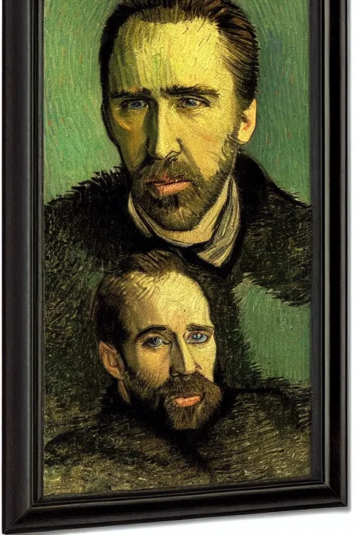 Image similar to Portrait of Nicholas Cage by Vincent van Gogh