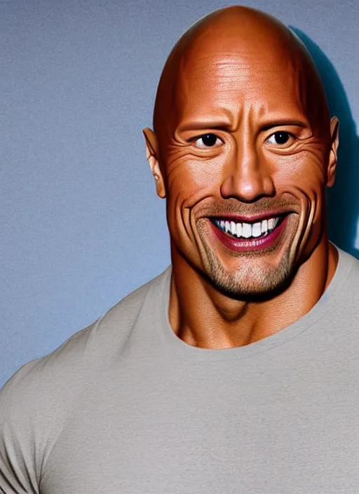 Image similar to a portrait of dwayne johnson wearing cat ears