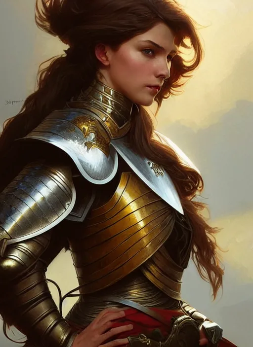 Image similar to a female knight from europe, highly detailed, digital painting, artstation, concept art, wallpaper, smooth, sharp focus, illustration, art by artgerm and greg rutkowski and alphonse mucha