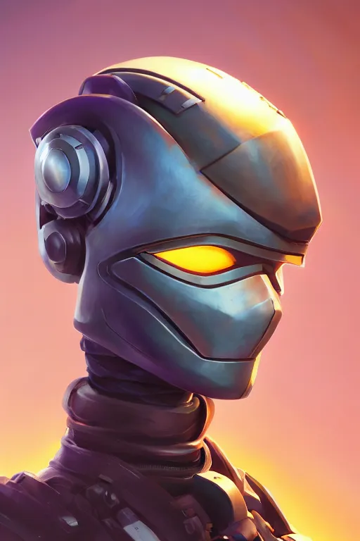 Image similar to epic mask helmet robot ninja portrait stylized as fornite style game design fanart by concept artist gervasio canda, behance hd by jesper ejsing, by rhads, makoto shinkai and lois van baarle, ilya kuvshinov, rossdraws global illumination radiating a glowing aura global illumination ray tracing hdr render in unreal engine 5