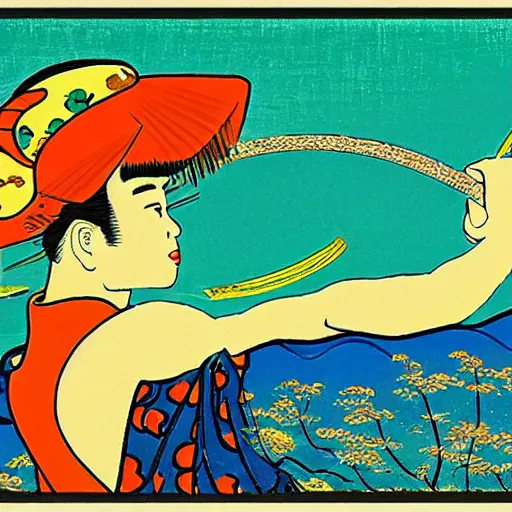 Image similar to post impressionism meets pop art meets ukiyo - e