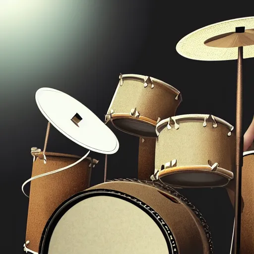 Prompt: 1940's musician playing drums, drumkit, photorealistic art, hd, 8k, intricate details, high definition
