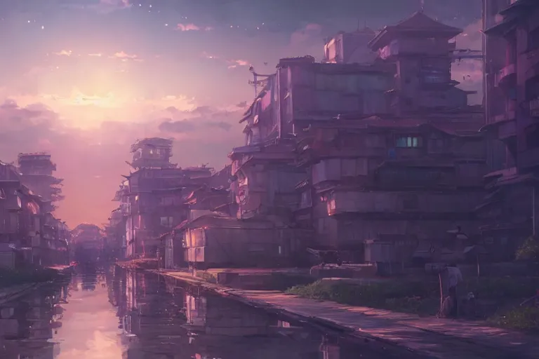 Image similar to ultra realistic city the sky, colors, 8 k, hd, details, fantasy, epic, ancient city, landscape illustration concept art anime key visual trending pixiv fanbox by wlop and greg rutkowski and makoto shinkai and studio ghibli and kyoto animation symmetrical facial features