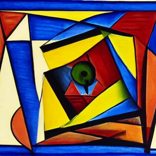 Prompt: cubism mixed with srilankan traditional abstract shapes