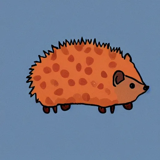 Prompt: still image of a cute hedgehog with pepperoni stuck to its back, photo