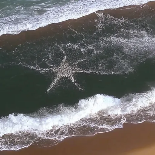 Prompt: cnn news footage of donald trump being washed up on shore, view from above, tv