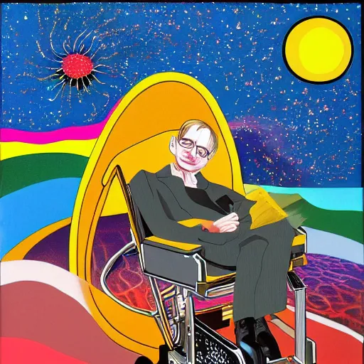 Prompt: the dreams of Stephen Hawking, surreal, interpretive, abstract,