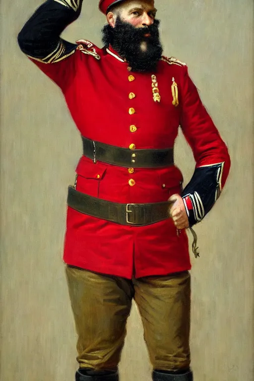 Image similar to full body portrait of the dictator of the chicago bulls, 1 8 8 9, in full military garb, oil on canvas by william sidney mount, trending on artstation