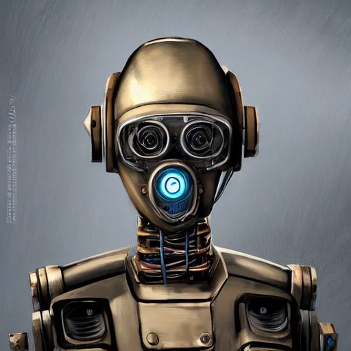 Image similar to concept art portrait of a diesel punk robot, by cam sykes. an intricate, elegant, highly detailed digital painting, concept art, smooth, sharp focus, illustration, in the style of syd mead.