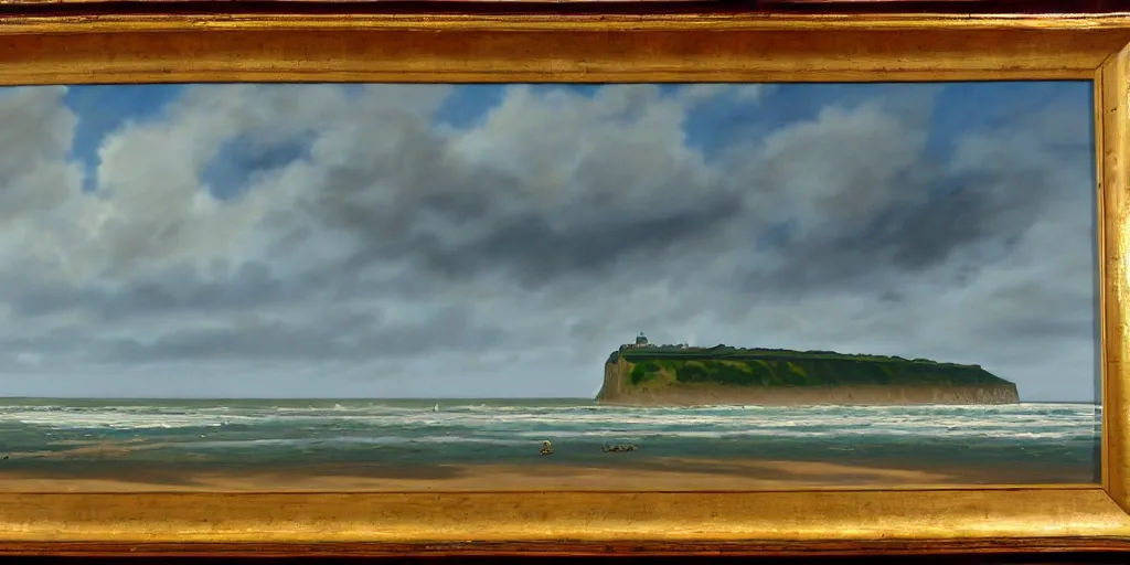 Prompt: omaha beach, ww 2, matte painting, oil painting, painting