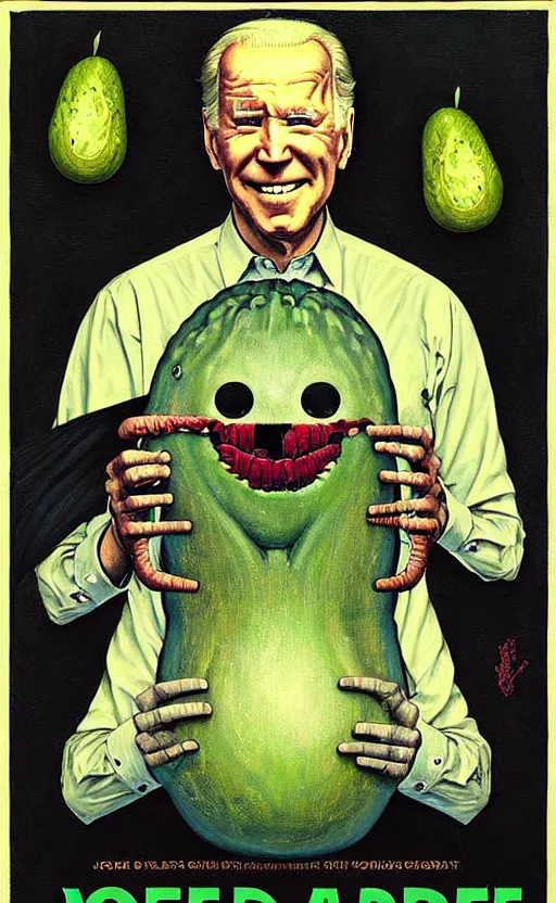 Image similar to joe biden avocado painting propaganda poster by chiara bautista, beksinski and norman rockwell and greg rutkowski weta studio, and lucasfilm