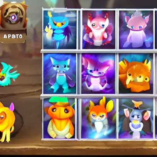 Image similar to mystery creatures from a mobile gacha game