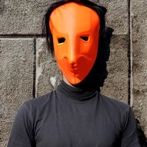 Prompt: orange gothic mask