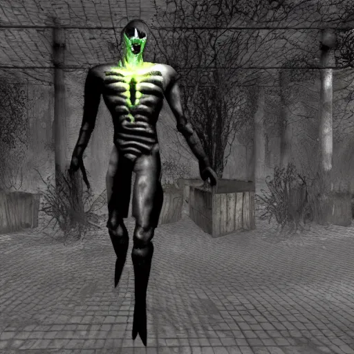 Prompt: screenshot from slender man in mortal kombat 2