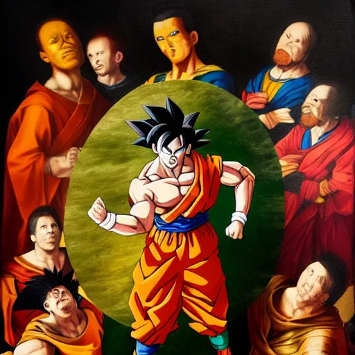 Image similar to portrait of goku styled as a renaissance painting