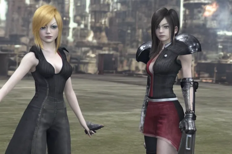 Image similar to Emma Stone in Final Fantasy VII