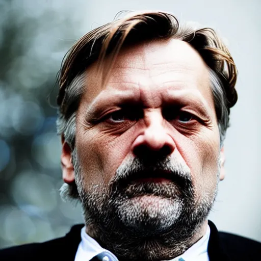 Prompt: slavoj zizek as the villain in christopher nolan's next blockbuster film