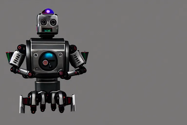 Image similar to a robot made of stop signs, blender render, photograph, mist, 8 k,