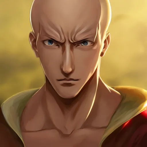 Prompt: portrait of Saitama, 4k high detail, artstation