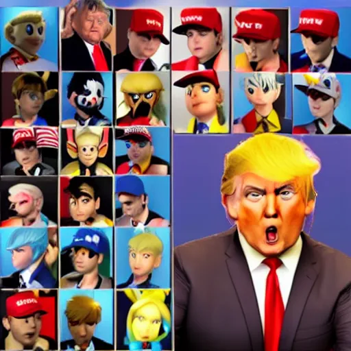 Prompt: Donald Trump as Smash Bros character