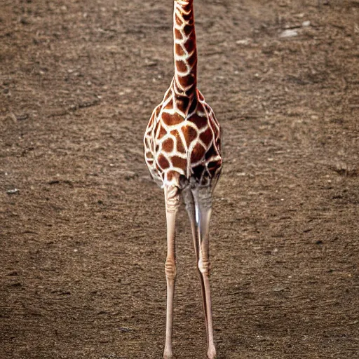 Prompt: hybrid of a Giraffe and a Flamingo, full body shot, sharp focus, ultra-detailed, photorealistic, complex, intricate, 3-point perspective, hyper detailed, IMAX quality, cinematic, finely detailed, small details, extra detail, symmetrical, high resolution, photo, 8k, award-winning, awe-inspiring, ground-breaking, masterpiece