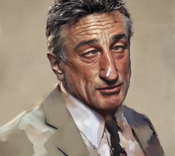 Prompt: a hyper-detailed oil painting of Robert DeNiro by Craig Mullins; anatomically correct