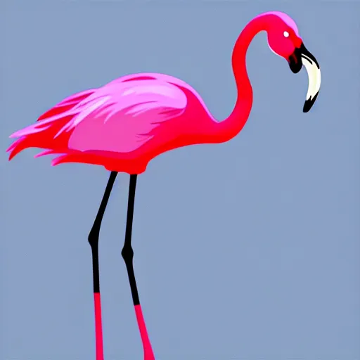Image similar to silhouette of a flamingo, highly detailed, photorealistic, vector art, 8 k