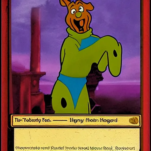 Image similar to scooby doo magic the gathering card, high quality scan