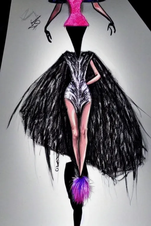 Prompt: crazy fashion catwalk, drag racing, strange clothes, crazy clothes, couture, sketch, pinterest, fashion illustrations