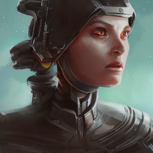 Prompt: scifi female warrior, portrait, d & d, science fiction, concept art, matte, sharp focus, illustration, concept art,