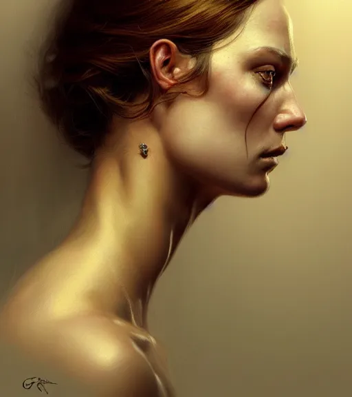 Image similar to portrait of a woman in heightened detail, poised, intense emotion, detailed facial expression, detailed surroundings, intricate, elegant, highly detailed, centered, digital painting, artstation, concept art, smooth, sharp focus, illustration, by ( greg rutkowski ), wlop