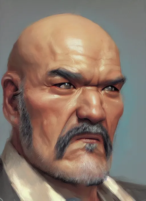 Prompt: Heihachi Mishima, closeup character portrait art by Donato Giancola, Craig Mullins, digital art, trending on artstation