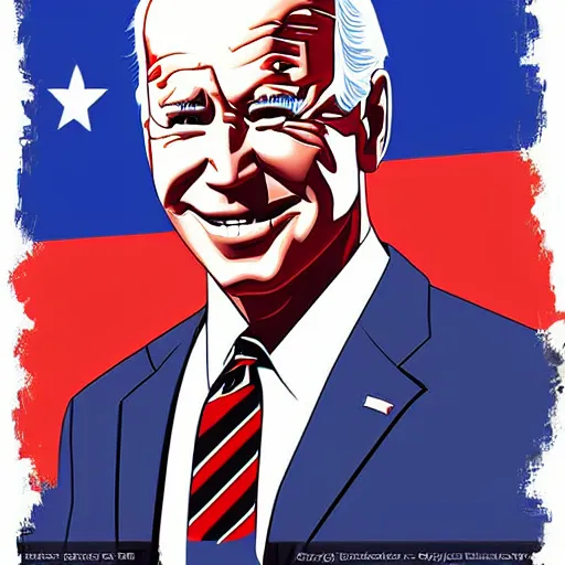 Image similar to Inspiring Portrait of Joe Biden as Guerrilla Heroica Revolution Digital Art