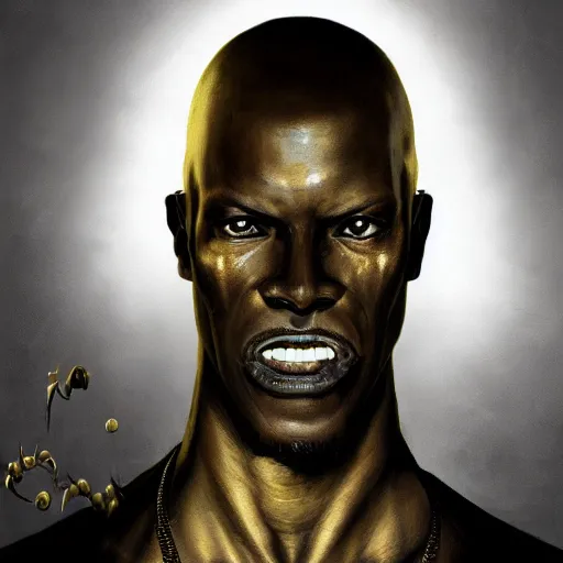 Prompt: portrait of a slender black man with angry face. renaissance era. Redguard. Skyrim. Epic fantasy. hyperrealism. symetric face cinematic top lighting, insanely detailed and intricate, face by wlop, Frank frazeta, Lucas Graciano Boris Vallejo. Character Art. High Fantasy. golden ratio, symmetric matte painting, cinematic, trending on artstation, deviantart and cgsociety, 8k, high resolution