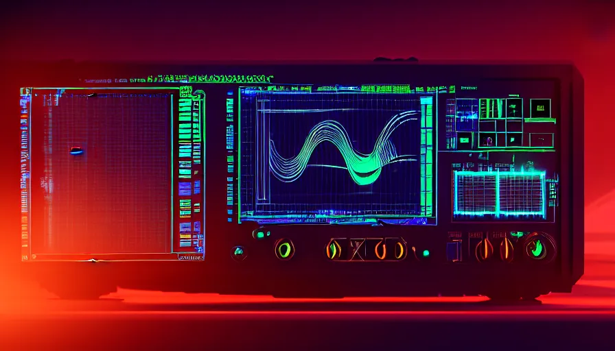 Image similar to retrofuturism old rct screen oscilloscope, old soviet machine, volumetric lighting, photorealistic rendering, artstation, redshift, octane, golden ratio