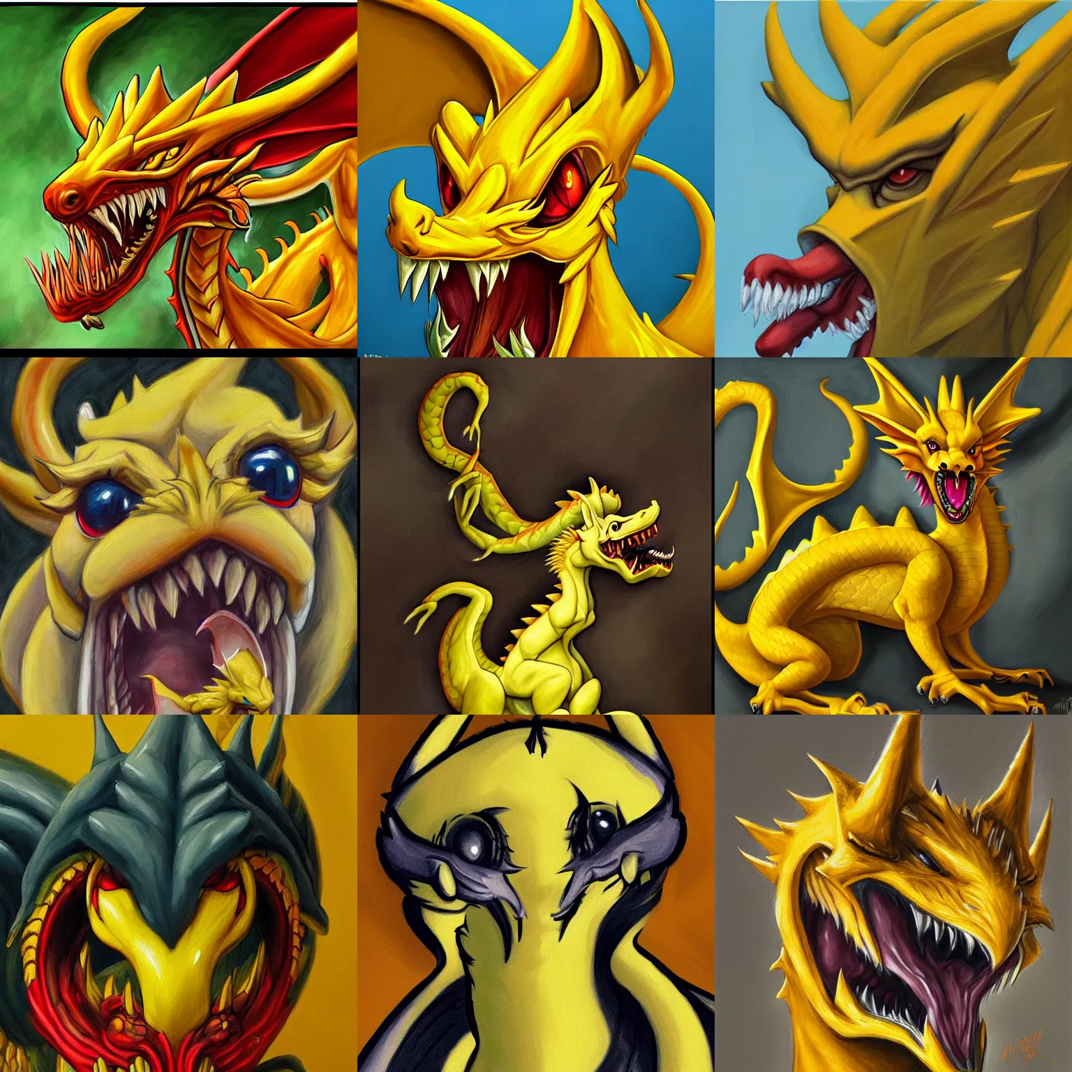 Prompt: cute cartoony yellow dragon derg licking you, trending on furaffinity, adorable, realistic painting