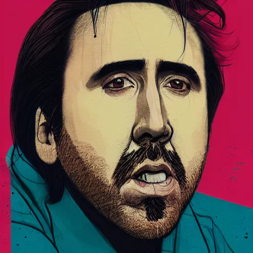 Prompt: nicolas cage profile picture by Sachin Teng , asymmetrical, positive vibes, Organic Painting , digital art, trending on artstation, Matte Painting, geometric shapes, hard edges, realism, graffiti, street art:2 by Sachin Teng:4