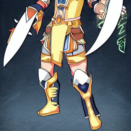 Prompt: warrior of sun, anime style, full armor