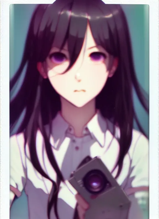 Prompt: a polaroid full body portrait of sayaka miki, finely detailed features, closeup at the faces, perfect art, gapmoe yandere grimdark, trending on pixiv fanbox, painted by greg rutkowski makoto shinkai takashi takeuchi studio ghibli, akihiko yoshida,