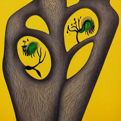 Image similar to award-winning, surrealist, cubist, artwork of a tree, in the style of Salvador Dalí