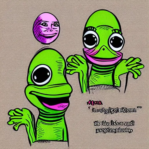 Image similar to pepe the frog coneheads