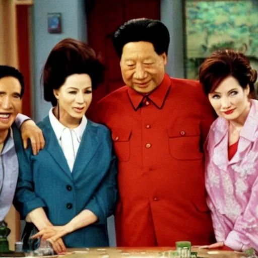 Image similar to A still of Mao Zedong in the 1990s sitcom Friends