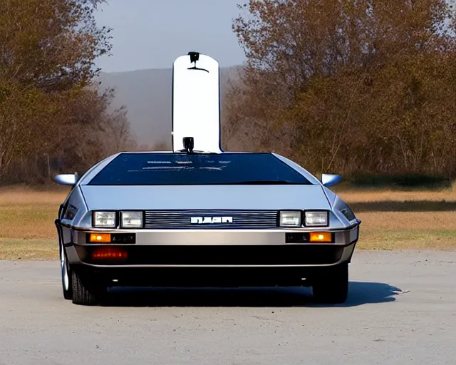 Image similar to new prototype delorean, dslr