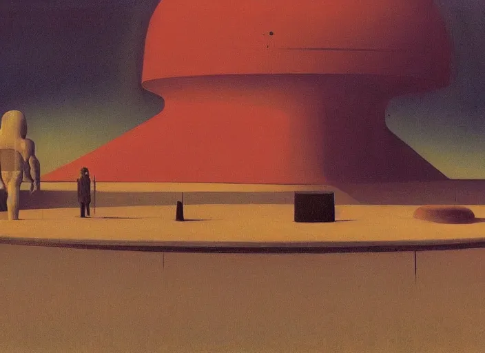 Prompt: painting of a ufo cult, science fiction, Edward Hopper and James Gilleard, Zdzislaw Beksinski, highly detailed, cinematic, rule of thirds