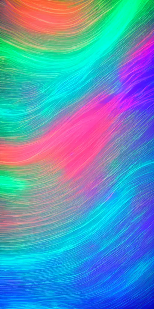 Image similar to glowing waves, soft neon glow