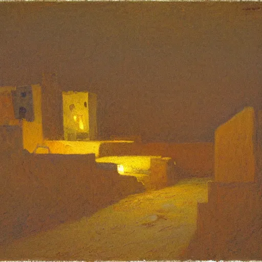 Prompt: timbuktu, by henry ossawa tanner