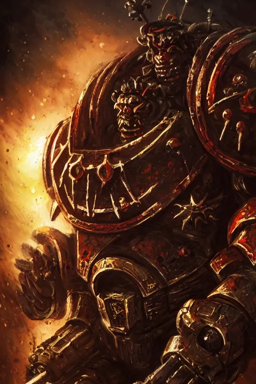 Prompt: a chaos space marine, warhammer 4 0 k, highly detailed, digital art, sharp focus, ambient lighting, trending on art station